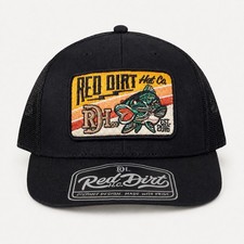 Red Dirt Hat Co Bass Fish Patch Trucker Hat R...