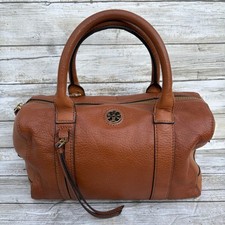 Tory Burch Brody Small Satchel Purse Brown Leather Two Way Crossbody Timeless