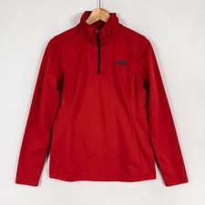 The North Face Tech Glacier Pullover Womens Sz Medium Red 1/4 Zip Lightweight