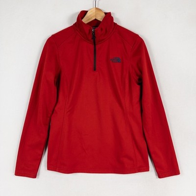 The North Face Tech Glacier Pullover Womens Sz Medium Red 1/4 Zip Lightweight