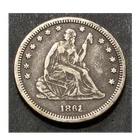 1861 Seated Liberty Silver 25C Coin Business Strike Philadelphia Circulated