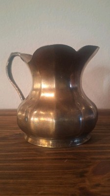 Vintage Brass Scalloped Pitcher FTDA Made In Italy 1983