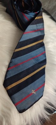 90er Jahre Echte Burberry London Seide Herren Retro Krawatte Vintage Burberrys