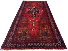 Rare Hand Knotted Vintage Zaidan Balouch Pictorial Wool Area Rug 7 x 3 Ft