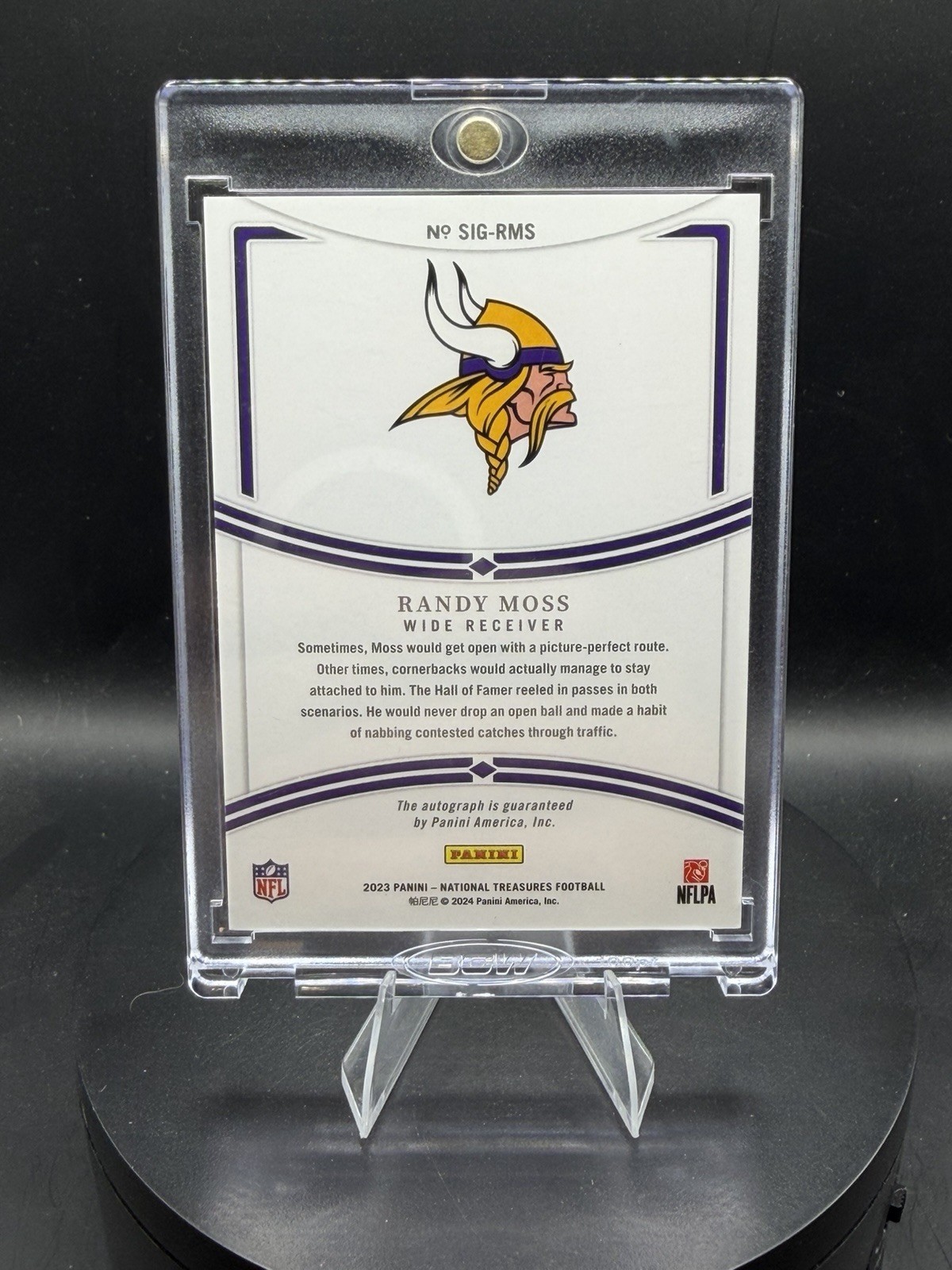 2023 Panini National Treasures Randy Moss Auto /10 view 2