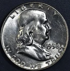 1958-D 50C FRANKLIN SILVER HALF DOLLAR KM# 199 Grade:  Choice BU A7157