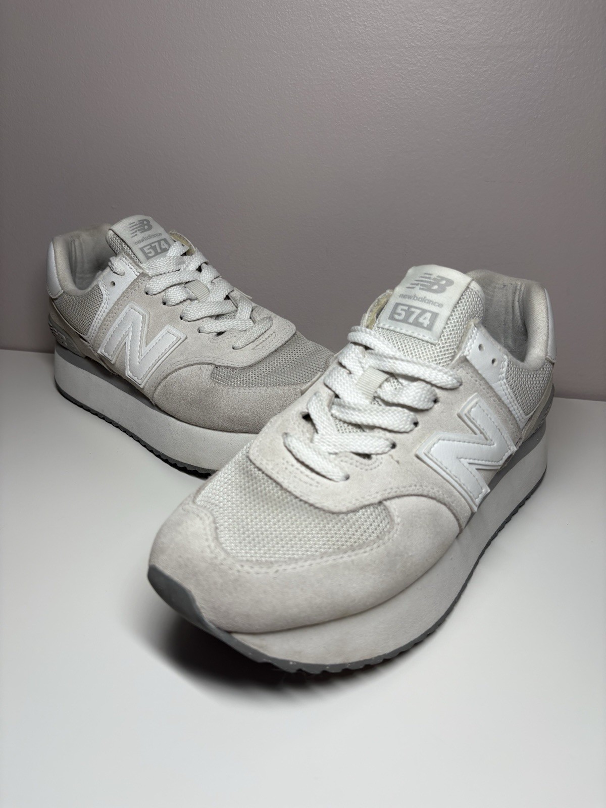 New Balance 574+ Reflection Platform Sneakers Wom… - image 1