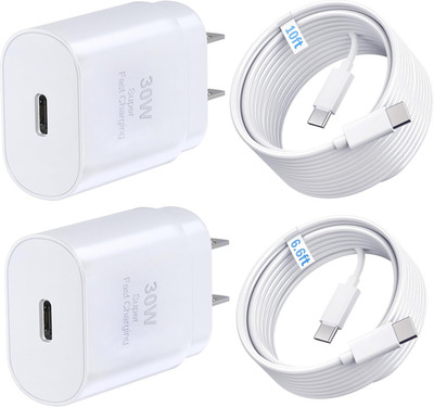 Super Fast USB C Charger 30W Charging iPhone Samsung Block Type C Cable Cord