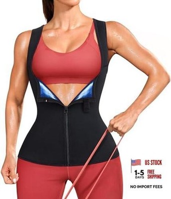 Waist Trainer for Women - Sauna Suit Sweat Vest Waist Trimmer for X-Large Blue