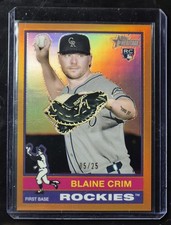 2025 Topps Heritage High Number - Blaine Crim #662 Chrome Orange Border /25 (RC)
