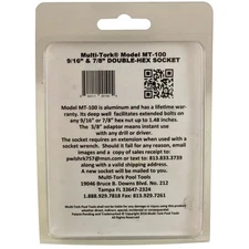 Tool, Socket, Double-Hex, 9/16 and 7/8, with 1.48well MT-100