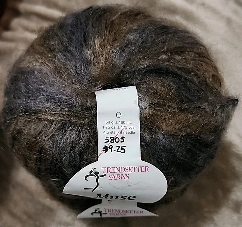 Trendsetter Hilos Hilo Musa 65% Mohair Niño 35% Acrílico 50g 175 yardas Lote de 3 Foto 2 de 4