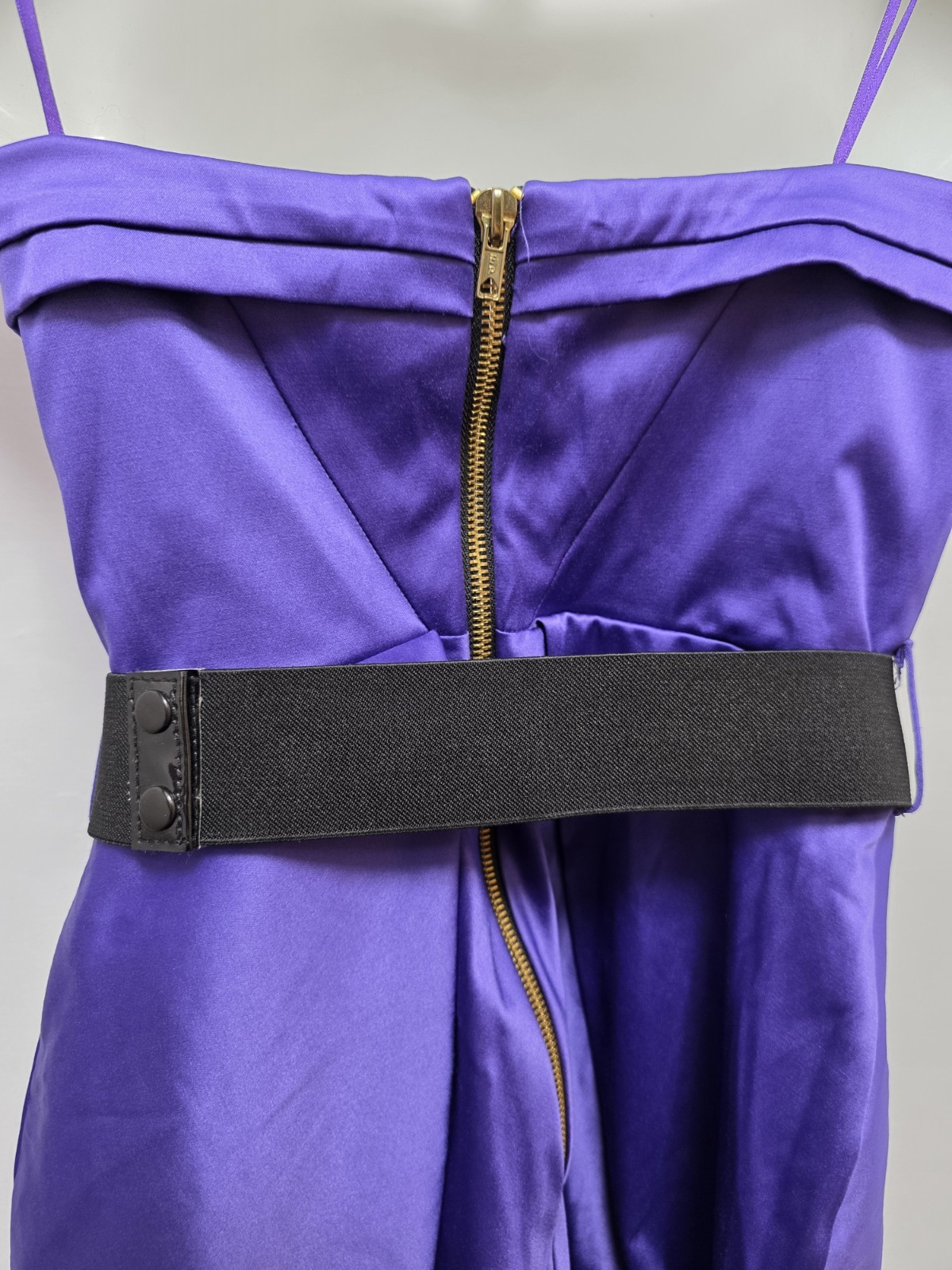 River Island Purple Satin Strapless Jewelled Belt Mini Dress UK 12 image 8