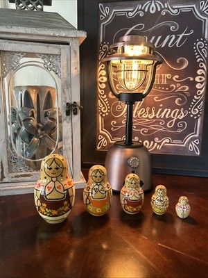 5 Pce Vintage 1990 Russian Babushka Style Matryoshka Nesting Doll 4  Tall
