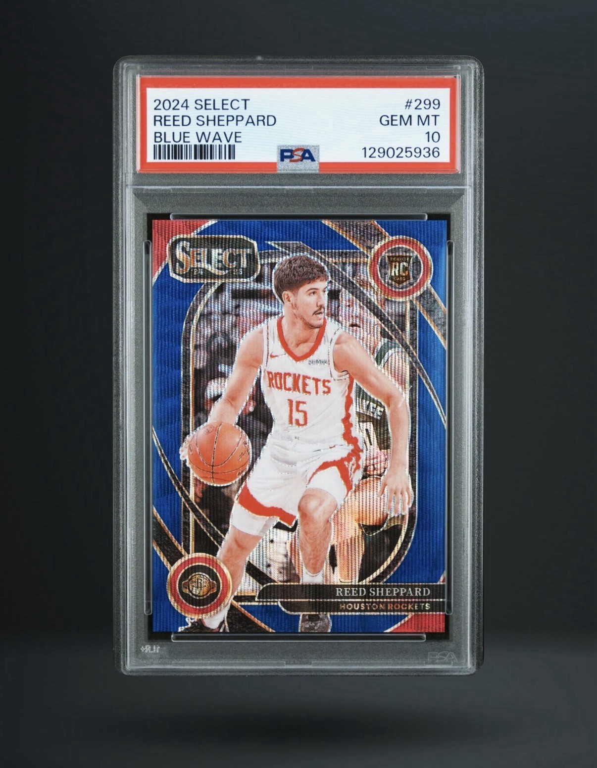 2024-25 Panini Select Reed Sheppard Blue Wave Prizm Rookie #299/75 PSA 10