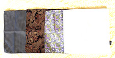 Lot of 4 Men's Pocket Square Polyester Dress Handkerchiefs 9-10"