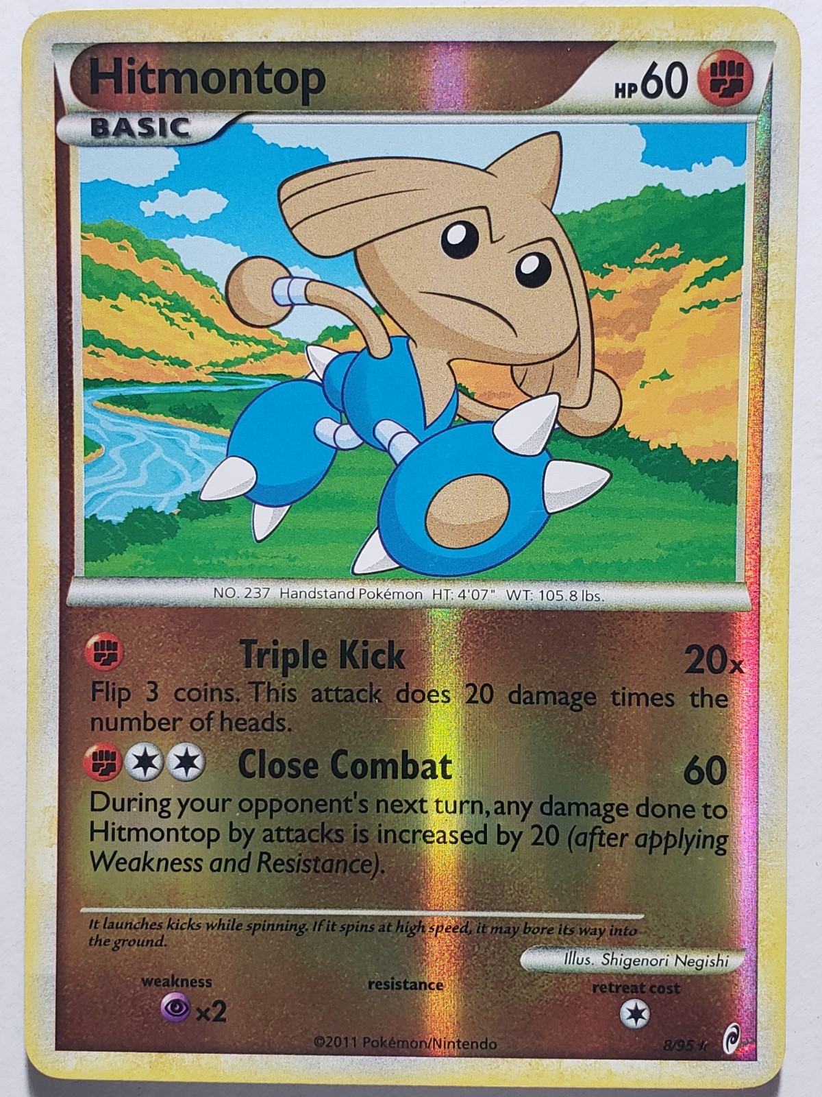 REVERSE HOLO Hitmontop 8/95 VLP Call Of Legends Pokemon Card - Shigenori Negishi