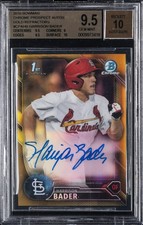 2016 BOWMAN CHROME PROSPECTS AUTOS GOLD REFRACTOR HARRISON BADER #/50 BGS 9.5