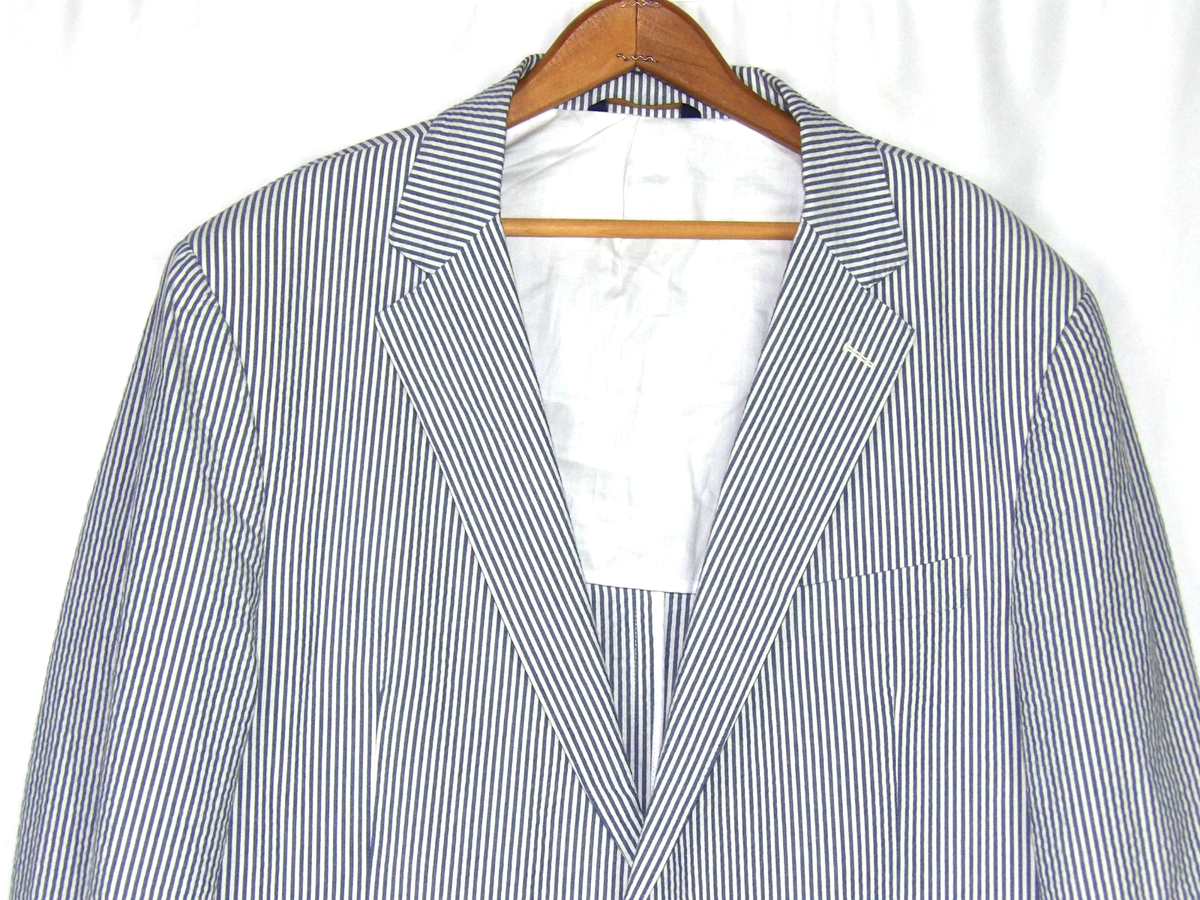 Brooks Brothers 1818 Classic Pin Striped Seersucker Suit 44R