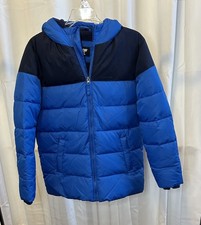New Lands End Kids Blue Puffer Jacket XL 14-16