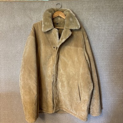Robert Comstock RC Expedition Leather Faux Fur Lined Bomber Jacket Size 2XL
