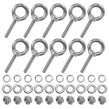 10-Sets Stainless Eyebolt M5x29mm Shoulder Lifting Eye Bolt with Nuts Washers