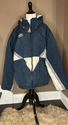 Vintage Umbro Puffer Jacket Blue White XL
