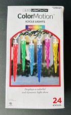 Gemmy Lightshow 24 Count ColorMotion Multicolor LED Christmas Icicle Lights NEW