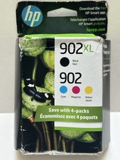 NEW SEALED Genuine HP 902XL Black 902 Color 4PK Ink Cartridges - EXP APR 2027
