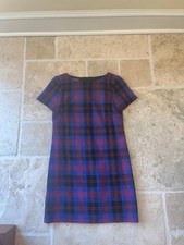 Banana Republic Women's Size 6 Blue Red Plaid Shift Dress Short Sleeve Tartan