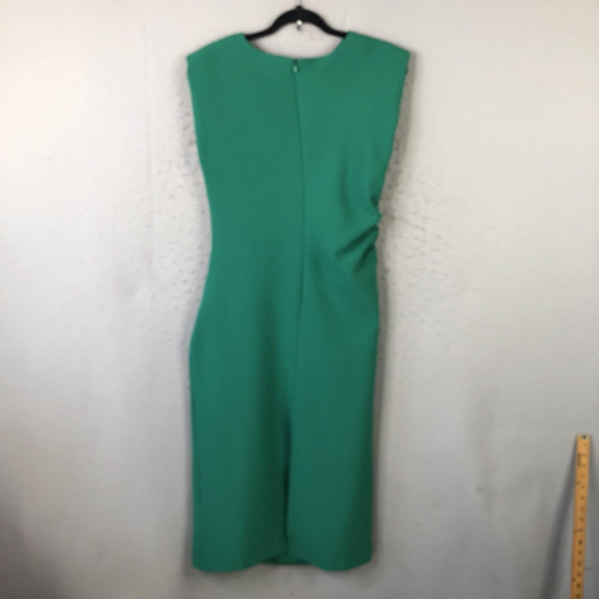 zara green dress ruched BANDEAU KNIT DRESS WITH BEADS - Green