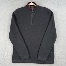 Eddie Bauer 1/4 Zip Pullover Sweater Mens XL Charcoal Gray Knit Casual Workwear