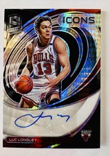 Luc Longley 2021-22 Panini Spectra Icons Hyper Prizm Autograph Auto
