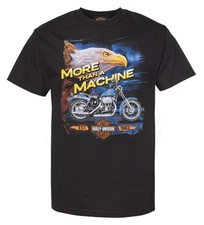 Harley-Davidson Men's Forward Eagle Short Sleeve Cotton T-Shirt, Black