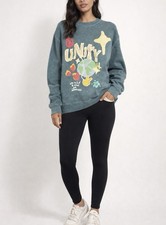 PACSUN UNITY Soft Green Vintage Wash, Pullover Crewneck Sweatshirt Sz M EUC