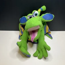 Melissa & Doug Full Body Hand Puppet Green Cute Animated Dragon Plush 12”