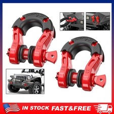 2 Pcs 34 D Ring Shackle 30t Break Strength For Tow Strap Winch Recovery