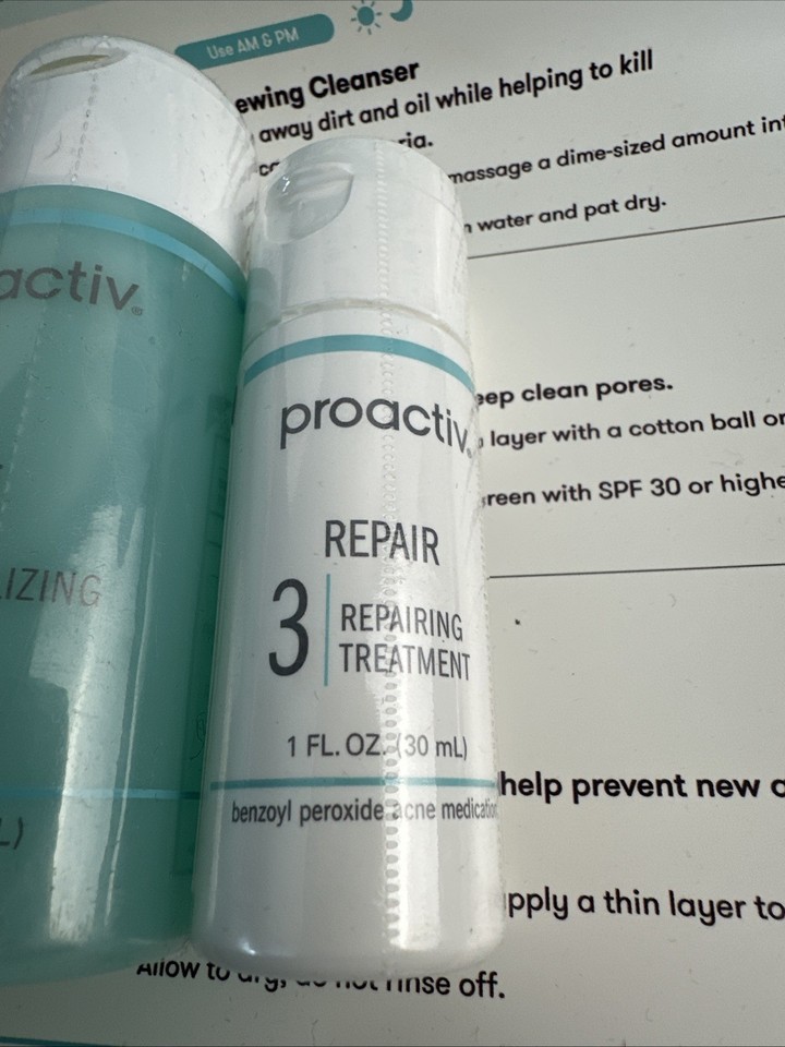 PROACTIVE KIT STEPS 1-2-3 CLEANSE- TONE- REPAIR NEW AND SEALED EXP 2027 ...