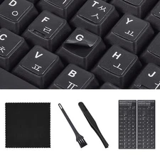 2 Pack Universal Korean Keyboard Alphabet Stickers for PC Computer Laptop
