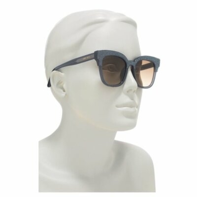 Jimmy Choo Womens Gray Silver Glitter Cats Eye 50 mm UV Sunglasses with Case New Giava | Crystal Glitter Square Sunglasses | JIMMY CHOO main image 4