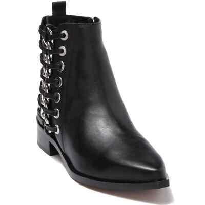 Linea Paolo Women Block Heel Ankle Booties Tatum Size US 5.5M Black Leather
