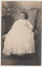 Postcard Real Photo RPPC AZO Vintage Baby Posing Identified On Back c. 1904-1918