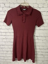 Reformation Wimbledon Knit Tennis Dress in Garnet, sz Sm -$148 RR44