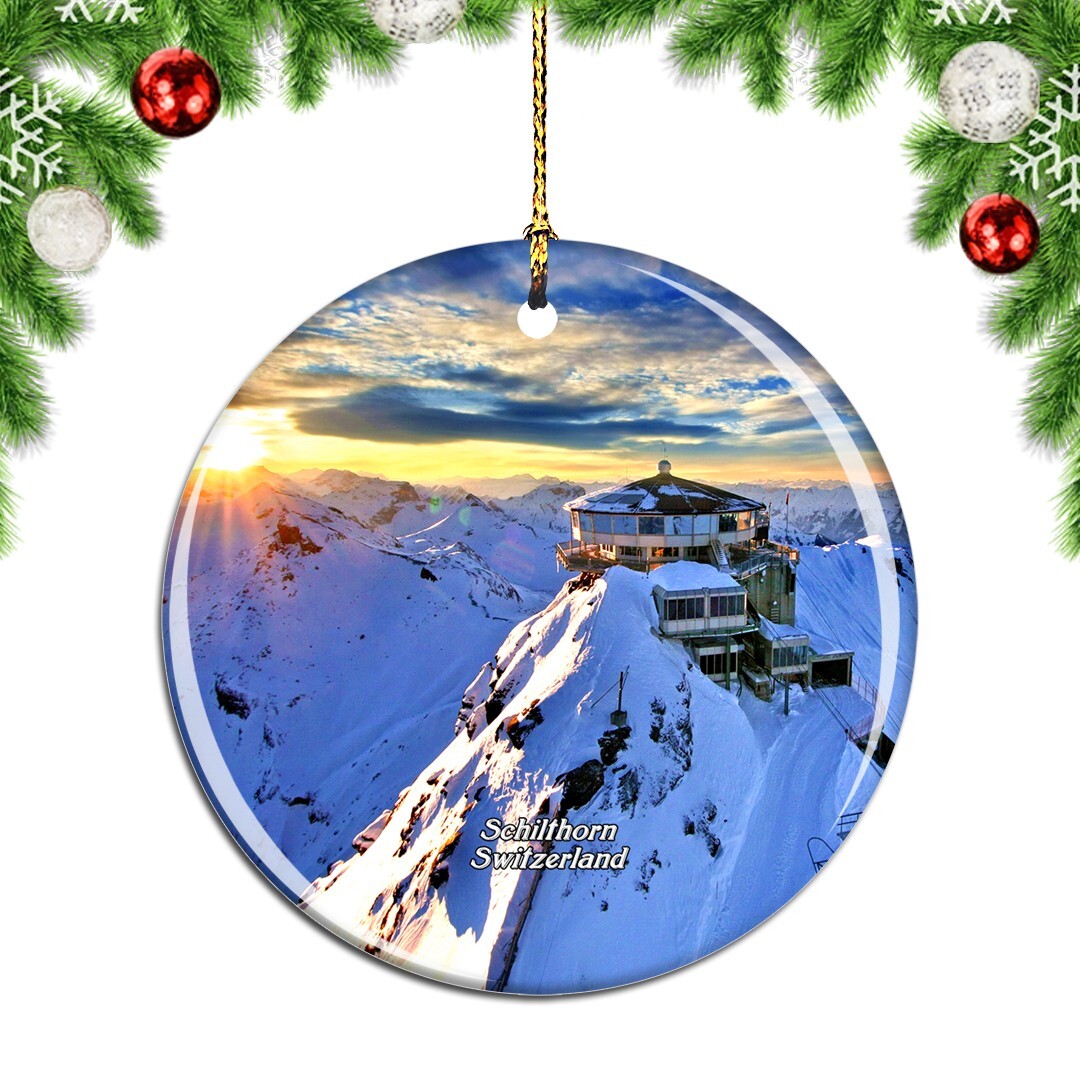 Switzerland Schilthorn Christmas ornament city travel souvenir