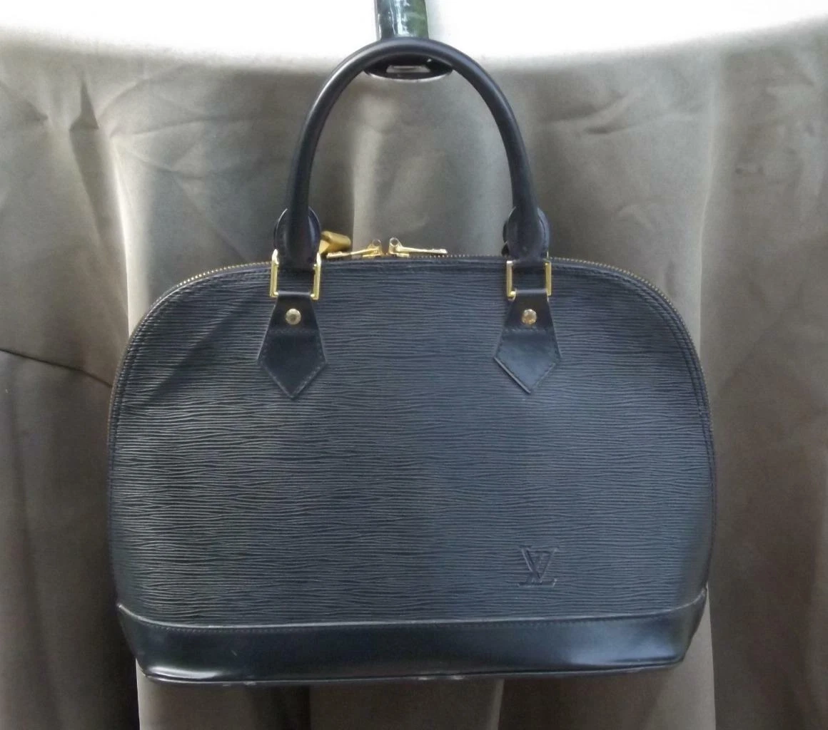 Vintage Louis Vuitton Alma GM Epi Noir Black Satchel Bag M51130 1924  Padlock