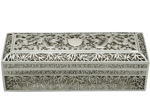 Antique Chinese Export Silver Box by Wang Hing & Co Circa 1890