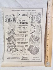 1968 Sawyer's Viewmaster AD w/ LOST IN SPACE clipped Sears newspaper old