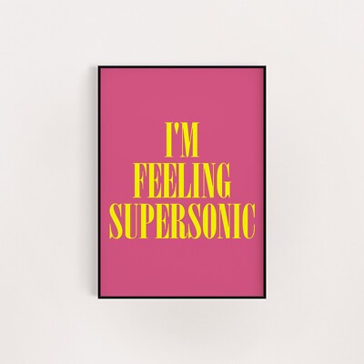 Supersonic Pink Oasis A4 A3 Musik Text Song Retro Poster Druck Geschenk