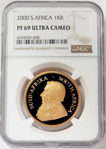 2000 GOLD SOUTH AFRICA PROOF KRUGERRAND 1 OZ NGC PF 69 UC