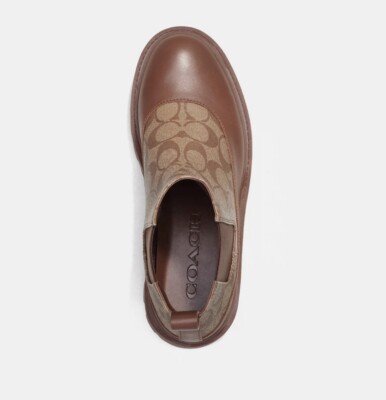 美品　COACH　コーチ　city sole　ブーツ　シグネチャー　27cm Coach Men's Citysole Signature Leather Boot. Size 10D Color Dark